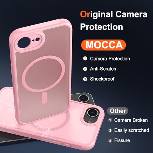 Image of MOCCA Magnetic Shockproof for iPhone 17e Case,Pink | Fits iPhone 17e & 16e | 16ft Drop | Compatible with MagSafe | Anti-Slip Matte | Full Camera Lens Protection | Ultra-Slim