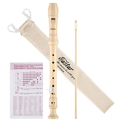 Eastar ERS-21BN ABS Baroque Soprano Recorder for Kids C Key 8 Hole With