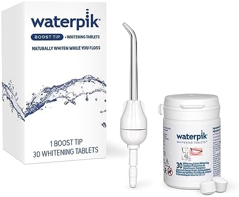 Waterpik Boost Water Flosser Tip with 30 Fresh Mint Whitening Tablets, Whiten Teeth and Remove Stains Gently