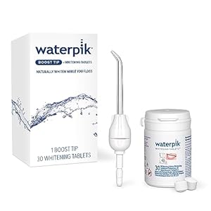 Waterpik Boost Water Flosser Tip with 30 Fresh Mint Whitening Tablets, Whiten Teeth and Remove Stains Gently