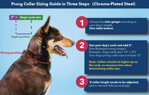 image for Herm Sprenger 3mm Prong Collar for Dogs Training - Quick Release Buckl