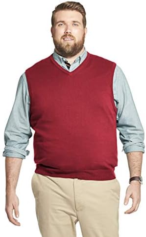IZOD Men's Big and Tall Premium Essentials Solid V-Neck 12 Gauge Sweater Vest
