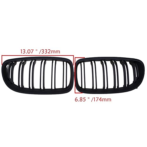 Parrilla de coche de doble listón para BMW Serie 3 E90 E91 de 2009 a 2012 4