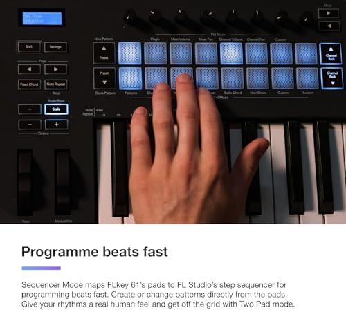 Bild 4 - Novation FLkey 49 MIDI-Controller-Keyboard — Nahtlose Integration in FL Studio, mit Akkord- und Skalenmodi. Sämtliche Software, die du für die Musikproduktion benötigst