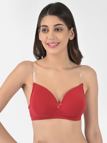 Image of Softline Women's Cotton-Rich Wire-Free Padded Bra | Full Coverage, Seamless & Breathable for Everyday Comfort | Soft Fabric with Supportive Fit for All-Day Wear