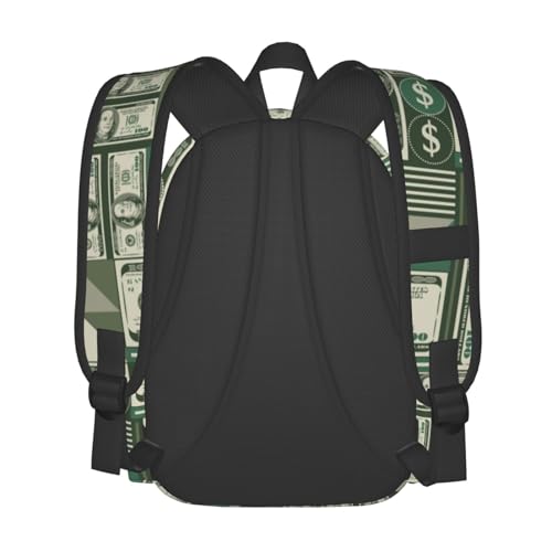 Money Laptop Backpack For Men Women, Hundred Dollar Bill Lightweight Daypack Bookbag For Daily Commutes Business Travel Hiking3