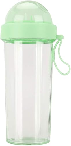 Botella de agua de 20.3 fl oz, botella de agua deportiva portátil de doble uso con dos popotes para viajes al aire libre, senderismo, camping,