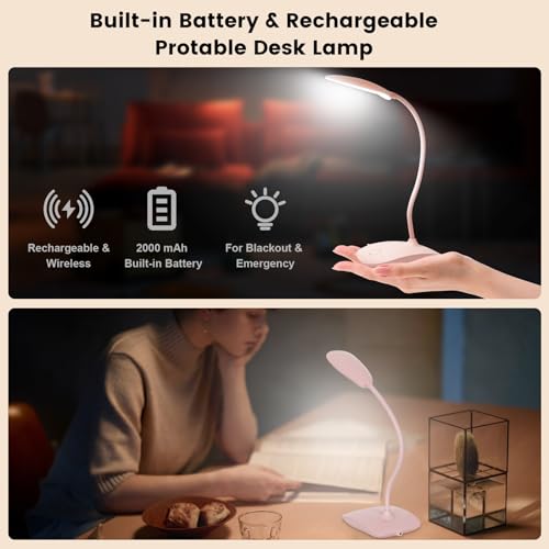 Lampe de bureau sans fil rechargeable 2000mAh intensité variable tactile