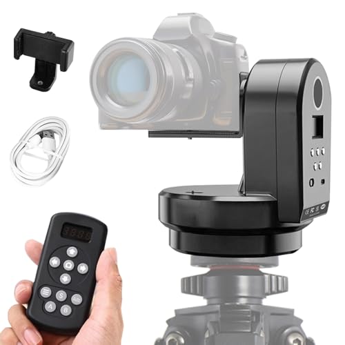 Tête de Trépied Motorisée Électrique M2, Tête Panoramique Rechargeable à 360 Degrés de 2000 mAh avec Télécommande Tête de Type AB à Deux Points avec Pince de Téléphone pour Trépied Téléphone Portable