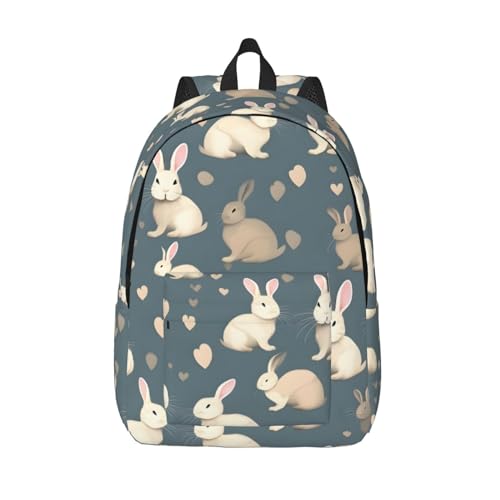 Sac à dos imprimé lapin pour femme avec grand compartiment