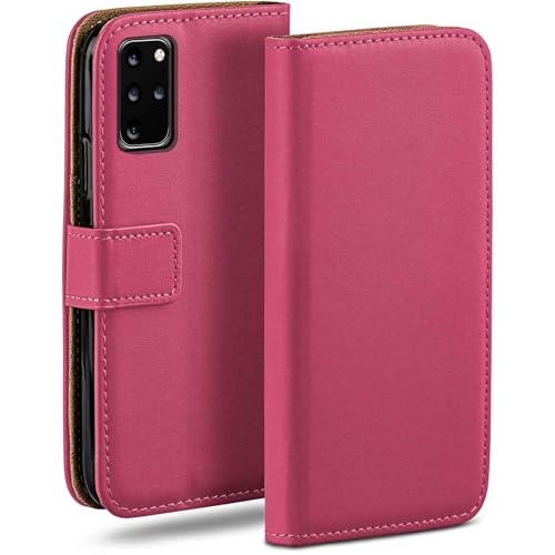Funda para Samsung Galaxy S20 Plus con ranura para tarjetas en cuero vegano berry-fucsia