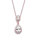 Mariell Rose Gold Pear-Shaped Cubic Zirconia Teardrop Bridal Necklace Pendant - Blush Wedding Jewelry
