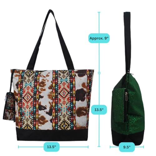 Image of NGIL Medium Top Zipper Closure Canvas Tote Bag with Attached Matching Coin Purse For Moms and Nurses