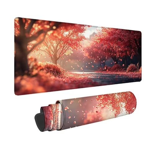Tapis souris fleurs de cerisier pour bureau de gamer rose