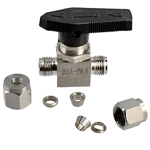 Robinet à bille 14mm inox 304 double virole pour isolation circuit NPT