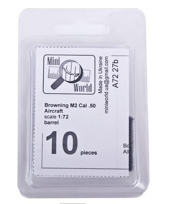Mini World Browning M2 Cal.50 Aircraft Barrel (10 Pieces) MG Brass 1/72 7227B