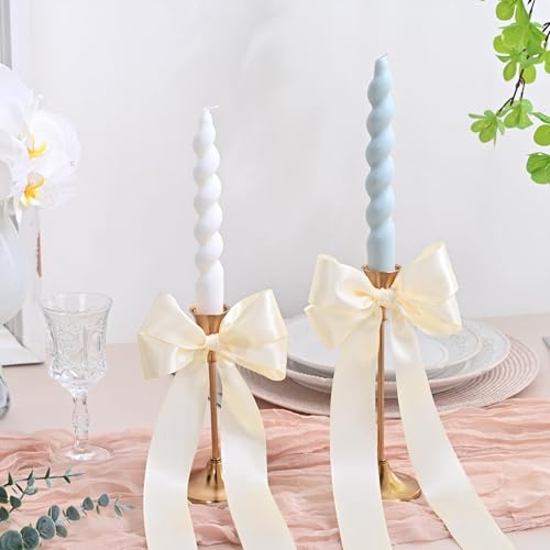 Image of 250 Yards Ivory Satin Ribbon Polyester Ribbon for Gift Wrapping Very Suitable for Weddings Party Hair Bow Invitation Decorations and More(1-1 /2 inch X 50Yards X 5 Roll)