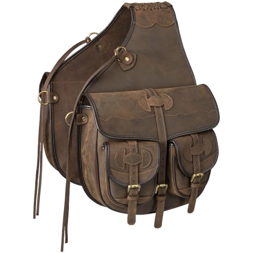 Tough 1 Oiled Leather Saddle Bag Brown