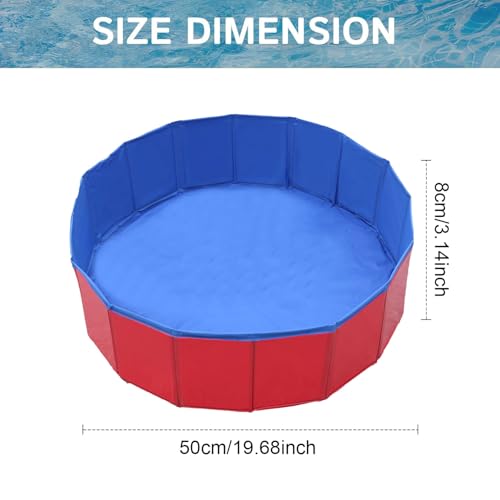 Sunshine Smile Faltbarer Pool für kleine Hunde, Badewanne, UV-beständig, vielseitig, Innen- und Außenbereich, PVC, 50x8 cm, 15 kg, Rot