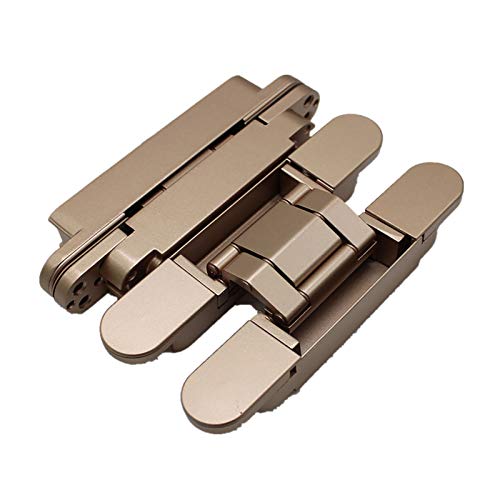 JIBVUADYNYSC Anschlüsse für Stoßscharniere Verstellbares verborgenes Scharnier versteckte stille Türscharnier versteckte Scharnier für Wohnmöbel (Farbe : Gold, Size : 17.7x2.8cm) Cover