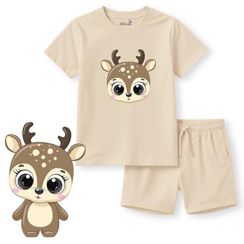 Image of minicult kids Kids Cotton Shorts and Matching Tshirt Coord clothing set with Cute Prints Clothing Set (200gsm Cotton Fabric)(pack of 2)