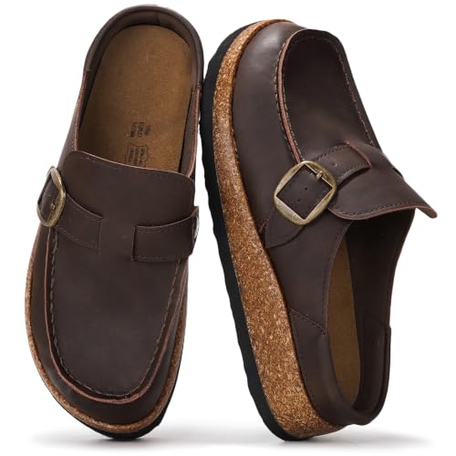 100% Genuine Leather Moccasin Style Clogs for Women - Fall Shoes for Women