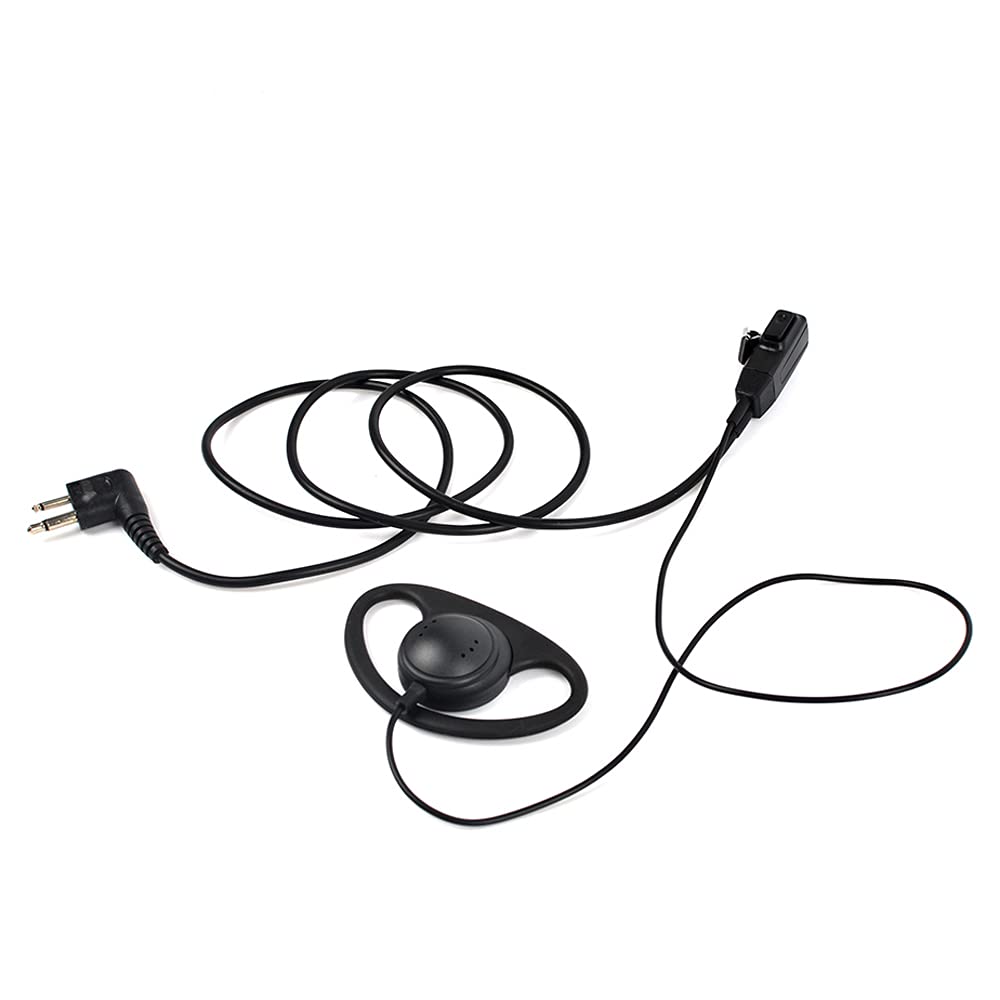Walkie Talkie Auricolare a forma di D Auricolare con microfono compatibile per Motorola CP040 CP200 GP300, CLS1110, CLS1410 Radio (10 pezzi)