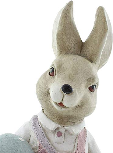 Dekoleidenschaft großer Osterhase Eiermaler 48 cm hoch, Dekofigur, Hasen-Dekoration, Osterdeko, Dekohase oder Dekohäsin, wetterfest, Garten-Deko für Draußen (Hasenmädchen)