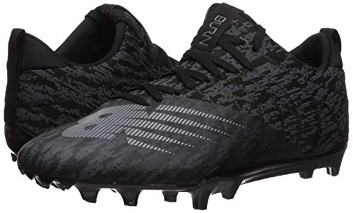 New Balance Burn X2 Tênis masculino de lacrosse de corte baixo, Preto, 4.5