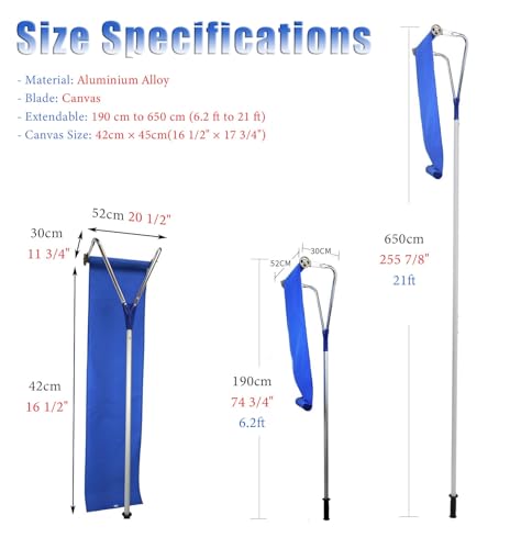 Rastrillo de nieve para techo, ajustable, de aluminio ligero, de 1,8 a 6,4 m: herramienta ideal para quitar nieve de personas mayores, paneles solares y porches. Incluye un raspador fácil de usar pa