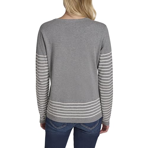 Nautica Women's Long Sleeve Graphic Crew Neck Pullover4