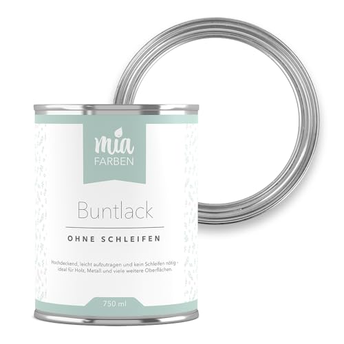 miafarben Buntlack ohne schleifen 750ml, Möbelfarbe, Möbellack für Holz, Metall, Kunststoff (Traumhaftes Weiss)