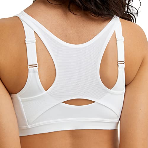 Champion Womens Motion Control Zip Sports Bra, White, 34D Us #TOP3