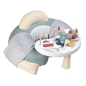 Smoby Toys - Little Smoby Babysitz mit Spieltisch - aufblasbarer Rundsitz mit Rücken- und Armlehne, Sitzbezug und Activity Tisch - für Kinder ab 6 Monate