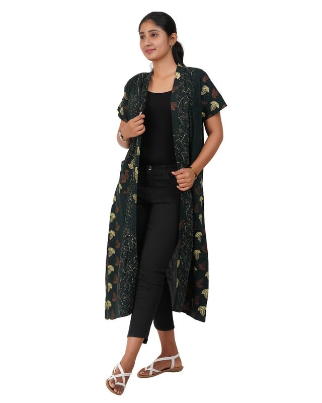 Image of MENMAII Cotton Feeding Robe for Women | Soft Breathable Maternity & Nursing Wear | Front Open Easy Feeding Access | Comfortable Nightwear for New Moms|Calf Length [Size: L,XL,XXL,3XL /FS]