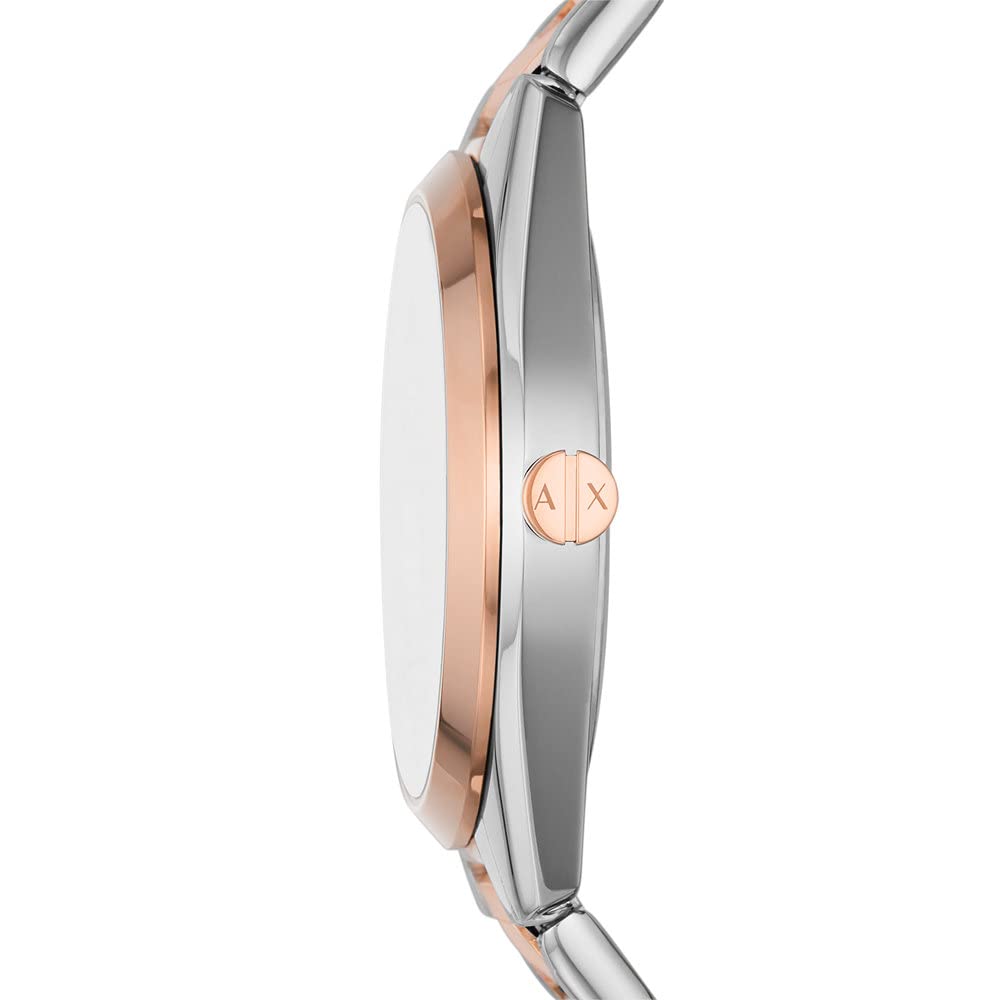 Armani Exchange Watch For Women, Quartz Multifunctional Movement and 36mm Case Size with Stainless Steel or Leather Strap