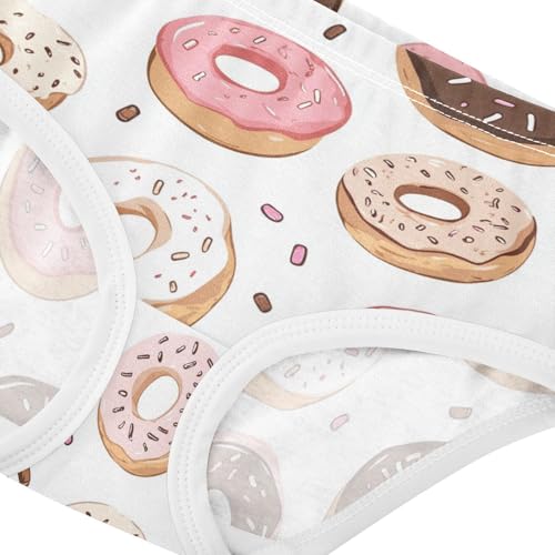 Wusikd Cute Doughnuts Girls' Underwear Cotton Girls Briefs Soft Toddler Underwear 2T4