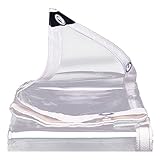 AMDHJ 99,9% transparente PVC- Außenvorhänge Planenstoff, Winddichte wasserdichte Pavillon-Balkonvorhänge, 49 Größen (Color : Transparent, Size : 1.6x4m)