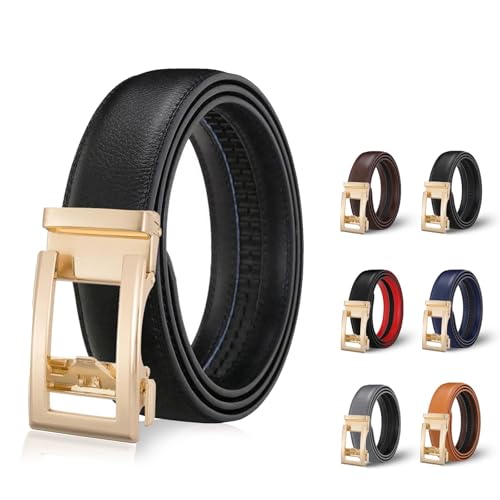 UPOI Majestic Gürtel Damen,Automatik Ledergürtel Herren Western Belt Easy-Click Damen-Gürtel Dekorativen Taillengürtel Mit Goldfarbener Schnalle Ohne Löcher Für Business Anzug Und Kleider Hosen Jeans