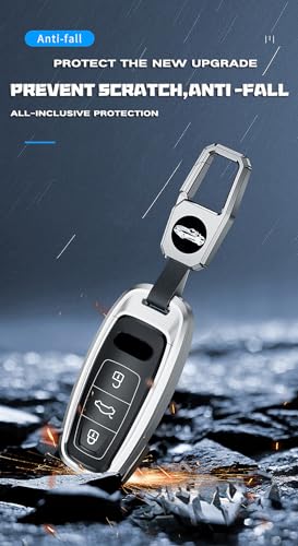 Clé de voiture intelligente Audi en métal : coque luxe 3 boutons pour A3 A6 Q7 Q8 C8 E-tron