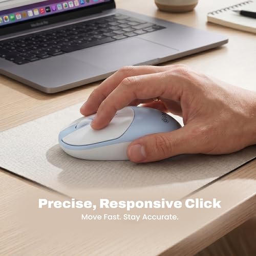 Image of EVM 2.4GHz Wireless Mouse with USB Receiver | 1200 DPI Optical Sensor | 4 Keys Ergonomic Mouse | Smooth Tracking | Wireless Mouse for Laptop, Desktop & Mac | EWLM-540-Blue