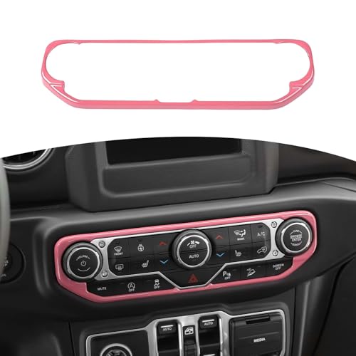 RT-TCZ for Wrangler JL Center Dash AC Switch Cover Trim Frame Pink for Jeep Wrangler JL JLU Gladiator JT 2018-2023 Pink Interior Accessories