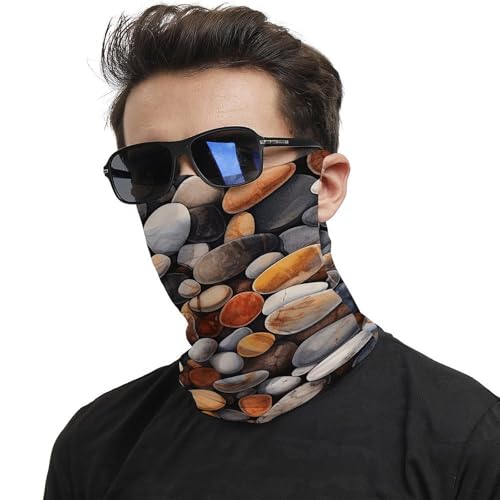 Neck Gaiter Rocks And Pebbles Face Mask for Travel Face Cover Scarf for Men Women Elastic Headbands Wind-proof Bandana for Skiing Fishing Hiking Cycling2