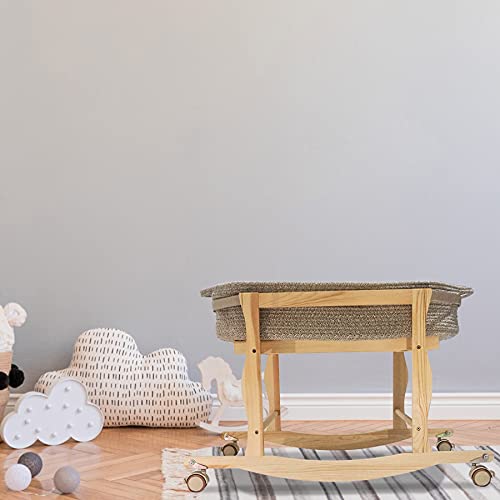 Moses Basket Stand, Baby Moses Basket Rocker Stand - Natural Wood #TOP4