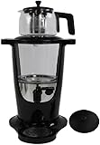 Electric Samovar Russian Persian Turkish Tea Maker Water Kettle Glass Teapot 3.2+1=4.2 Liter 110V 1000w Auto On Off Switch Keep Warm Black
