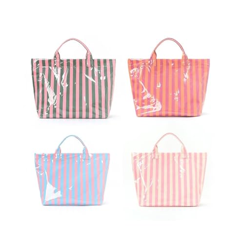 Bolso tote a rayas, ligero y de gran capacidad miniatura 4