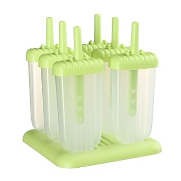 Great Enjoy Summer Food Grade Plastic Popsicle Mold - BPA-Free, Homemade Ice Pop Maker, Reusable, Easy Release Candy & Kulfi Mould - Green (1 Pack)