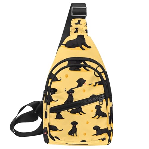 Sac à dos à bandoulière noir labrador pour voyage et entraînement