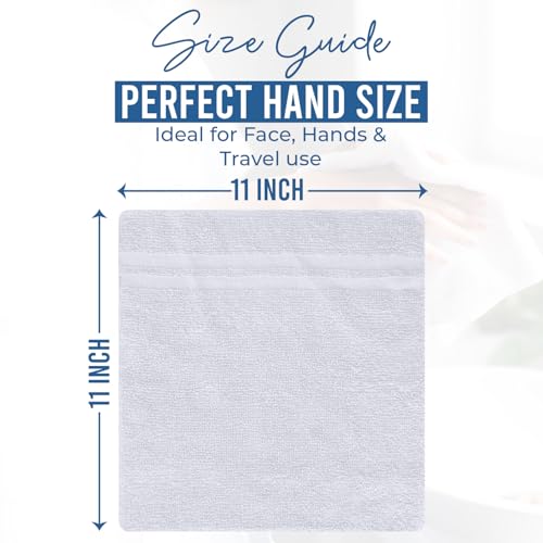 Image of DAN RIVER 10 Pack Wash Cloths for Showering [11x11] - 100% Cotton Washcloths Premium Quality Flannel Face Cloths for Bathroom, Highly Absorbent and Soft Feel Wash Clothes, White