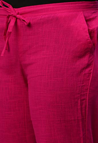 Image of ishin Women's Pure Cotton Pink Printed Straight Kurta Trouser Set